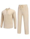 Men’s Beige 2-Piece Tracksuit Set - XX-Large