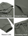 COOFANDY Men's Dark Grey Waffle Hoodie Tracksuit Set