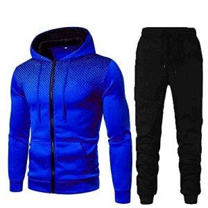 Men's Blue Oversized Tracksuit Set with Hoodies