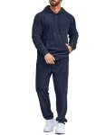 COOFANDY Men's Navy Hoodie and Sweatpants Set