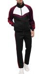 Men's 2-Piece Athletic Tracksuit Set in Black/Red