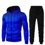Men's Blue Oversized Tracksuit Set with Hoodies