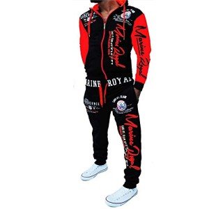 Men's Hooded Tracksuit with Elastic Waistband Set