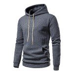Dark Gray Men's Waffle Knit Hoodie and Joggers Set