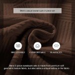 Dokotoo Men's Casual Crewneck Tracksuit Set - Dark Brown