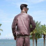 Men's Casual 2-Piece Tracksuit Set in Brown