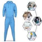 Sky Blue Men's Fleece Tracksuit Set, X-Large