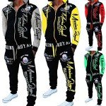 Men's Hooded Tracksuit with Elastic Waistband Set