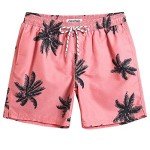 Men’s Red Palm Tree Quick Dry Swim Trunks