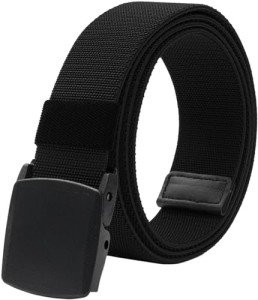 Men's Stretch Tactical Canvas Belt - Adjustable Black
