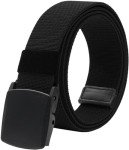 Men's Stretch Tactical Canvas Belt - Adjustable Black