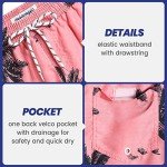 Men’s Red Palm Tree Quick Dry Swim Trunks