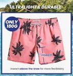 Men’s Red Palm Tree Quick Dry Swim Trunks