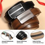 ITIEZY Men's Leather Ratchet Belts - 2 Pack