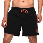 Men's Quick Dry Swim Trunks with Pockets - Black