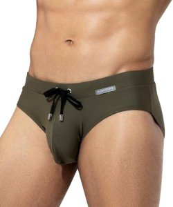 Arjen Kroos Men's Low Waist Swim Briefs - Army Green
