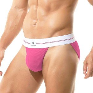 BANGWEAR Retro Cotton Tanga Briefs for Men - Pink