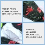 Men's Green Printed Swim Briefs with Drawstring