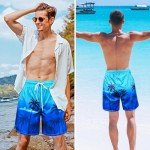 Men's 2-in-1 Quick-Dry Swim Trunks - Coconut Tree