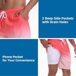 Houselog Men's 2-in-1 Quick-Dry Swim Trunks