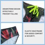 Men's Green Printed Swim Briefs with Drawstring