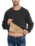 Men's Black Crewneck Sherpa Fleece Sweatshirt
