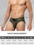 Arjen Kroos Men's Low Waist Swim Briefs - Army Green