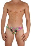 Men's Funky Print Thong Swim Trunks by Gary Majdell