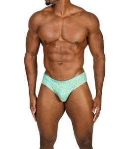 JJ Malibu Men's Banana Print Swim Briefs