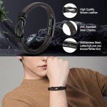 Men's Leather Quartz Watch & Accessories Gift Set