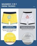 MaaMgic Men's 2-in-1 Quick-Dry Swim Shorts