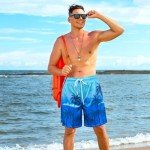 Men's Palm Tree Swim Trunks with Compression Liner