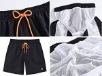 Men's Beach Swim Shorts with Mesh Lining - Black XL