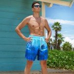 Men's Palm Tree Swim Trunks with Compression Liner