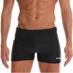 Men's Printed Swim Boxer Briefs with Removable Pad