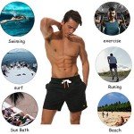 Men's Beach Swim Shorts with Mesh Lining - Black XL