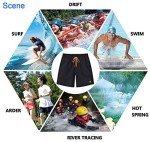 Men's Beach Swim Shorts with Mesh Lining - Black XL