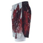 Men's Red Swim Trunks with Compression Liner