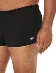 Speedo Men's Black Solid Square Leg Swimsuit
