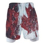 Men's Red Swim Trunks with Compression Liner