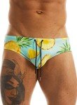 MIZOK Men's Quick Dry Pineapple Swim Briefs
