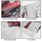 Men's Red Swim Trunks with Compression Liner