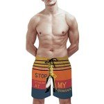 Funny Men's Swim Trunks with Pockets - Banana Design