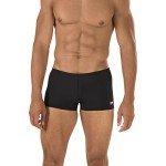 Speedo Men's Black Solid Square Leg Swimsuit