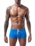 Men's Quick Dry Blue Swim Shorts with Drawstring