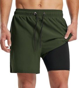 Men's Quick Dry Swim Trunks with Compression Liner