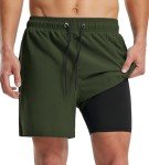 Men's Quick Dry Swim Trunks with Compression Liner