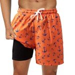Men's Quick-Dry Swim Trunks with Compression Liner