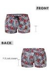 Men's White Flower Beach Shorts with Mesh Lining