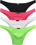 iKingsky Men's Brazilian Back Bikini Underwear - 4 Pack